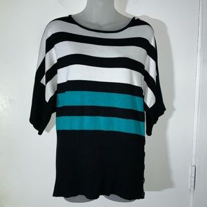 SPENSE STRIPED DOLMAN STYLE SWEATER SZ L
